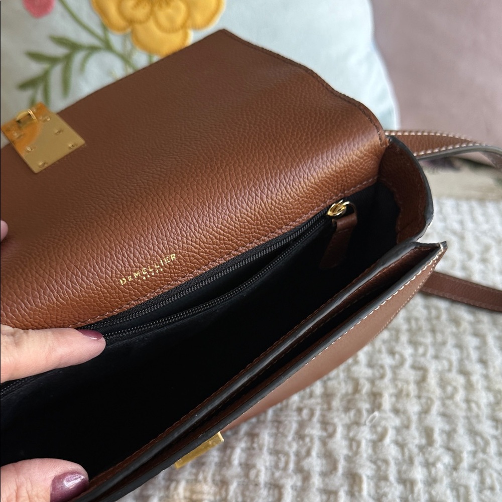 DeMellier Brown Leather Crossbody with Gold Hardware Accent - Picture 8 of 14